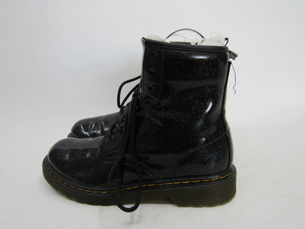 Dr. Martens Womens Size 6 M Black Leather Glitter 8 Eye Ankle Fashion Boots